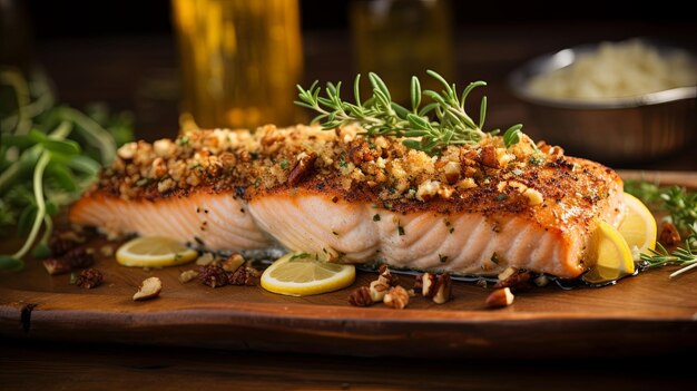 WalnutCrusted Salmon Filet