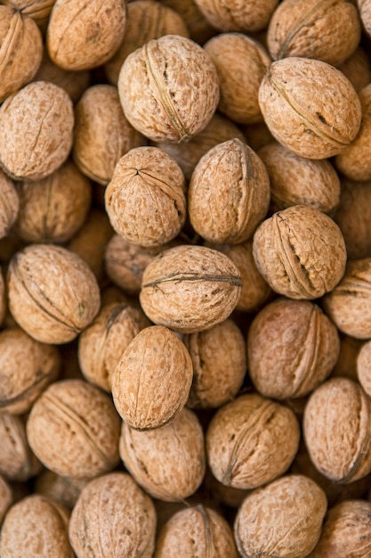 Walnuts background, nuts texture