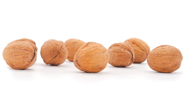 Walnuts isolated on white background