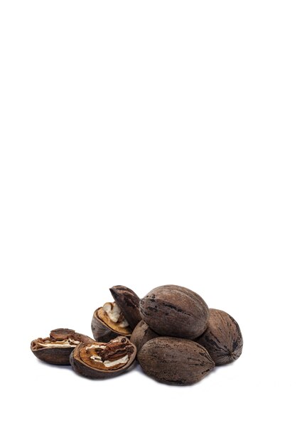 Walnuts isolated on white background.