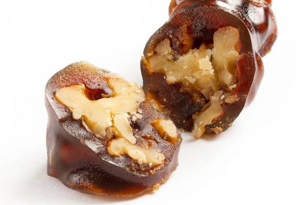 Walnuts on a string dipped in starch grape molasses Churchkhela Walnut sujuk