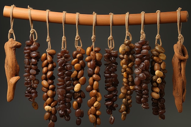 Walnuts on a string dipped in starch grape molasses churchkhela walnut sujuk