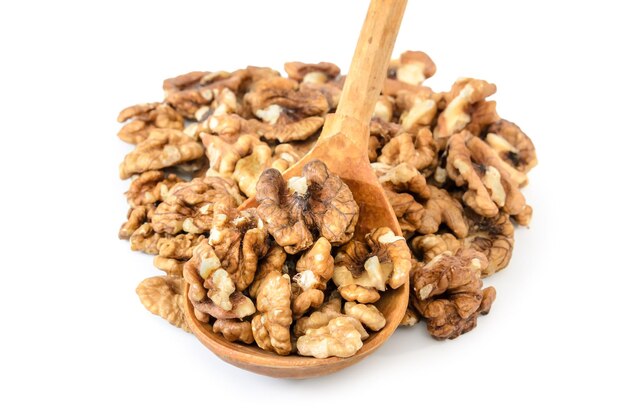 walnuts on white background with soft shadow