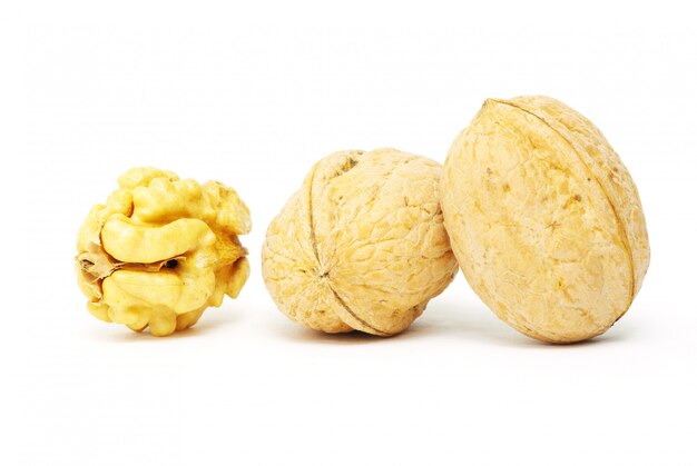 walnuts on white