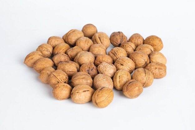 Walnuts with isolated on white.