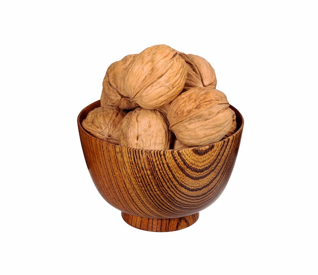 Walnuts in a wooden bowl