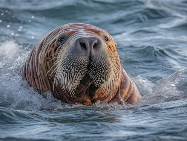 Walrus in the arctic habitat