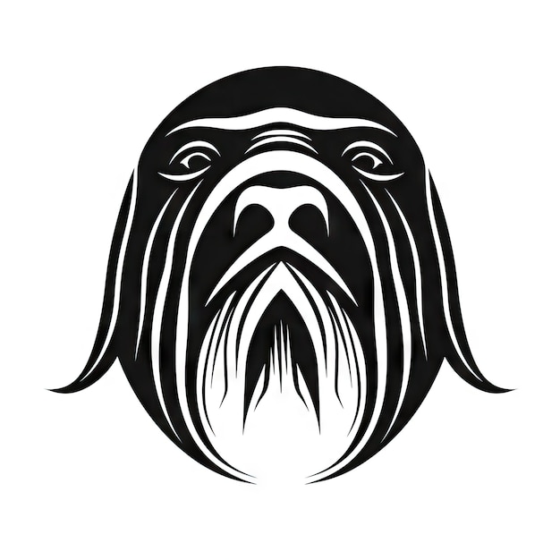 Foto walrus head icon zegel symbol arctisch dier silhouet walrus head symbol zoo logo generatieve ai illustratie