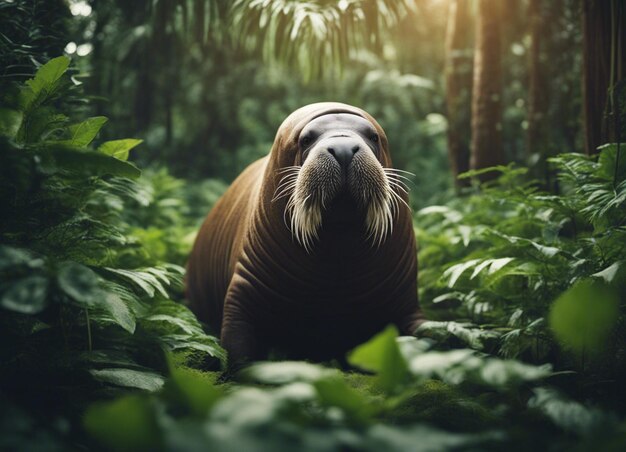 A walrus in jungle