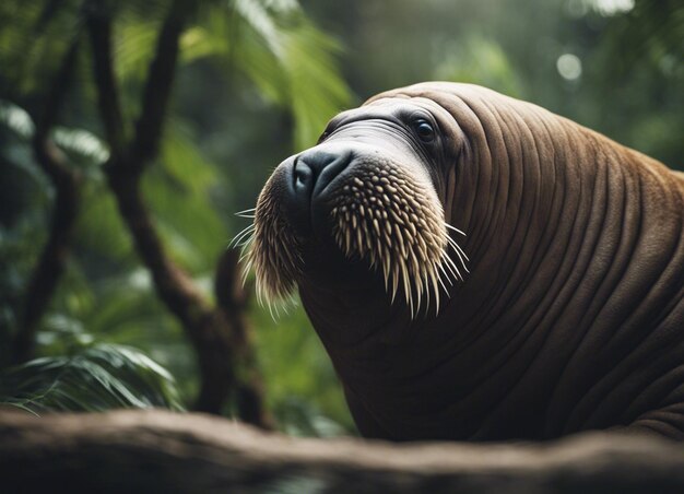 Photo a walrus in jungle