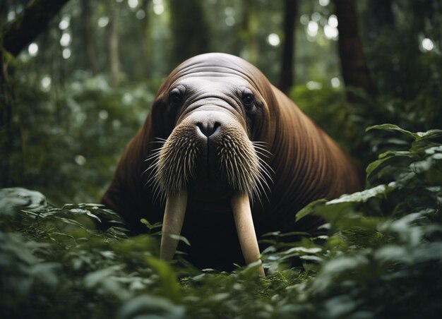 Photo a walrus in jungle