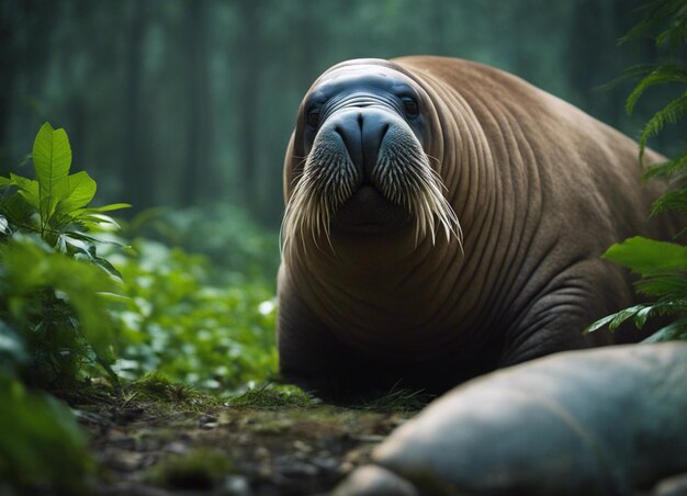 A walrus in jungle