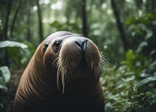 A walrus in jungle