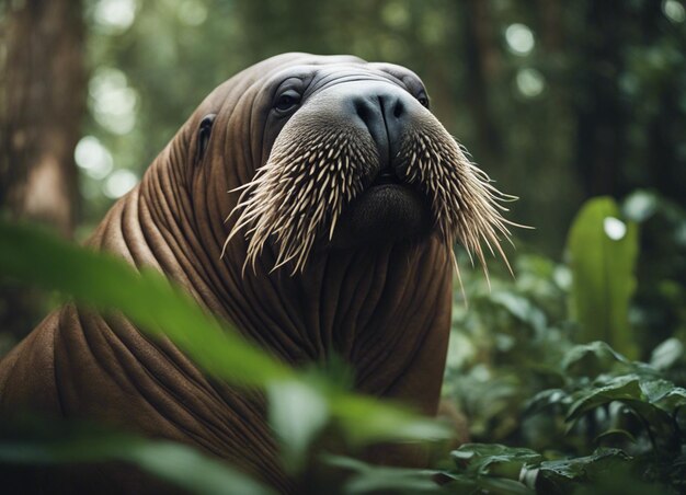 Photo a walrus in jungle