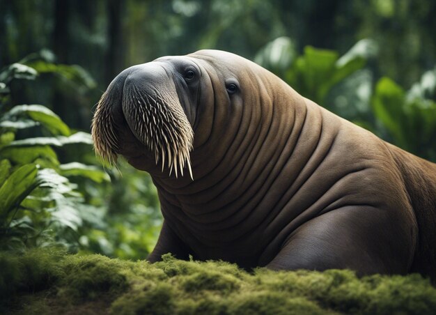 Photo a walrus in jungle