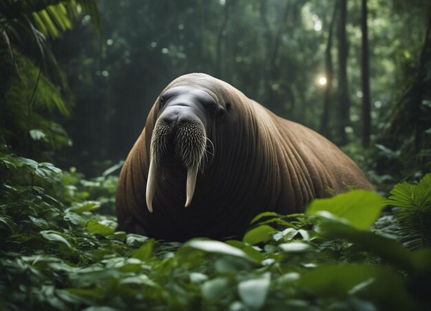 A walrus in jungle