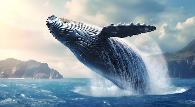 Walvis springt over zee Generatief ai