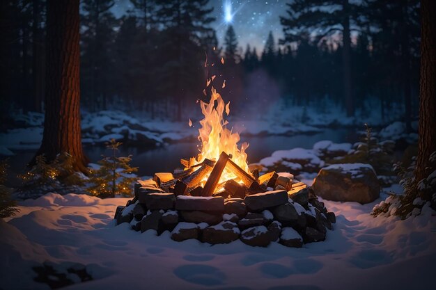 wandelaars zitten bij het kampvuur wandelen camping concept mensen brengen tijd door's nachts zomerkamp in het bos vrienden bedrijf