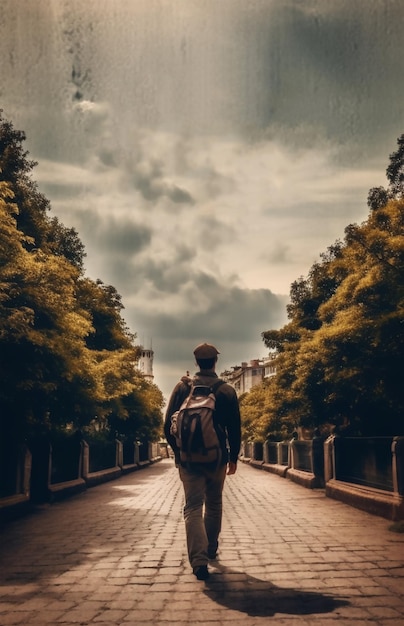 Wandelen man fotografie landschap poster