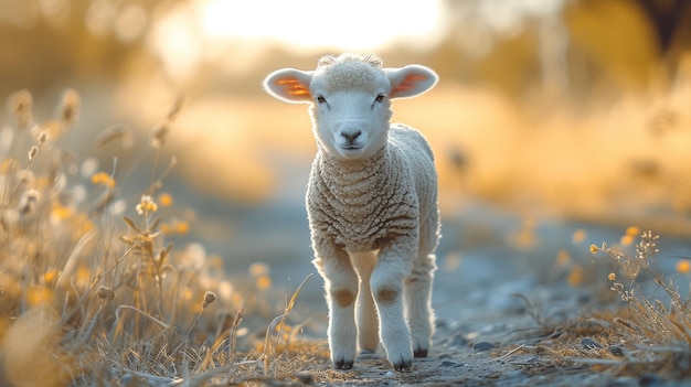 Wandelende schapen op de weg