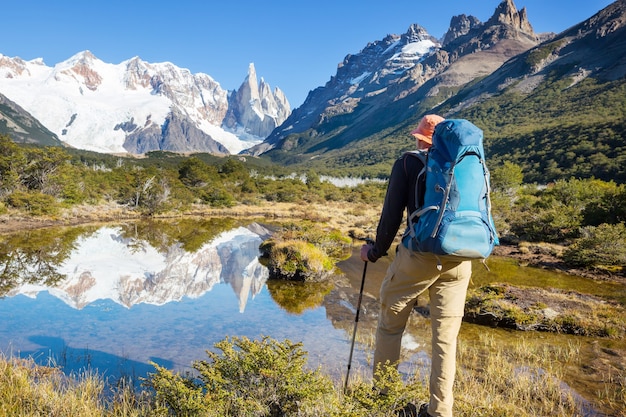 Wandeling in de Patagonische bergen, Argentinië