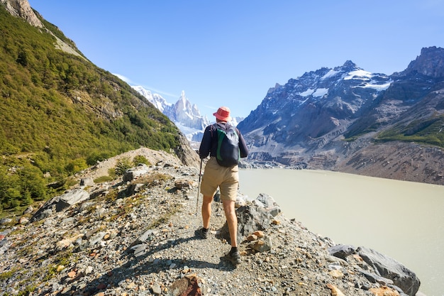 Wandeling in de Patagonische bergen, Argentinië