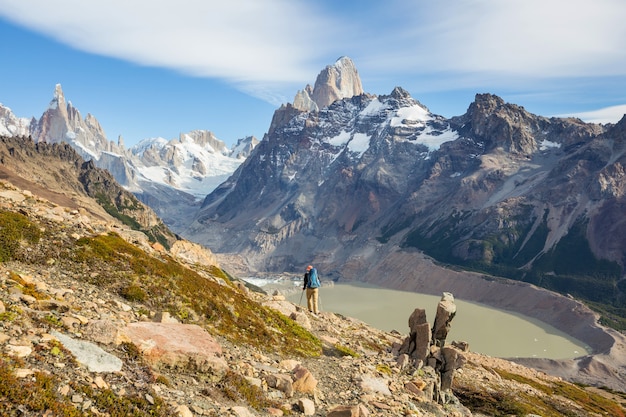 Wandeling in de Patagonische bergen, Argentinië