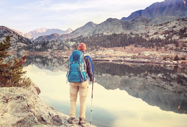 Wandeling in Wind River Range in Wyoming, VS. Herfstseizoen.