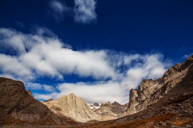 Wandeling in Wind River Range in Wyoming, VS. Herfstseizoen.