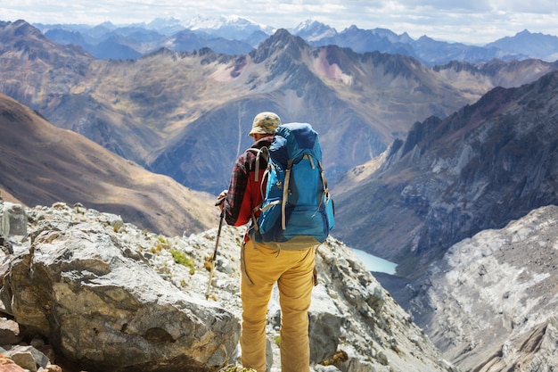 Wandelscène in Cordillera-bergen, Peru