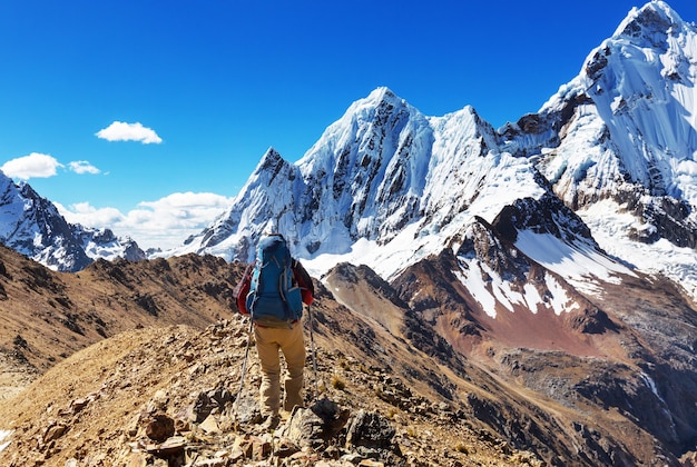 Wandelscène in Cordillera-bergen, Peru