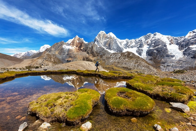 Wandelscène in Cordillera-bergen, Peru