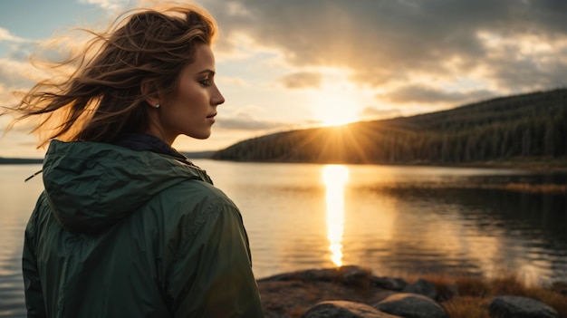 wanderlust photo of woman spent time on lake