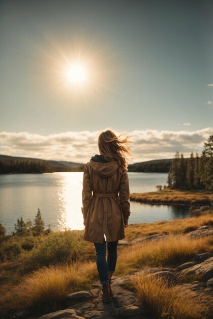 wanderlust photo of woman spent time on lake