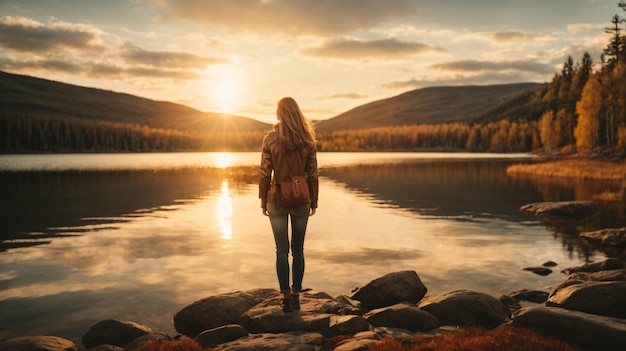 wanderlust photo of woman spent time on lake