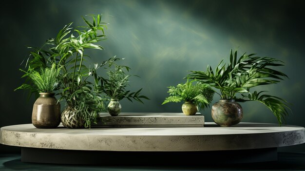 Wandpodiumpodium met planten