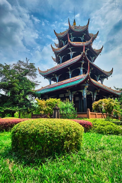 Wangjiang Pavilion in Wangjianglou park. Chengdu, Sichuan, China