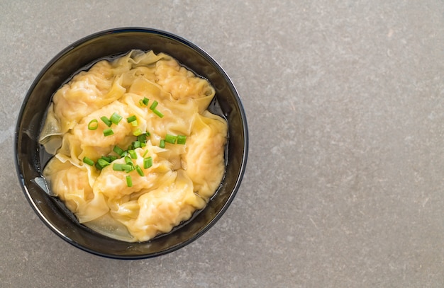 Wanton soup on table