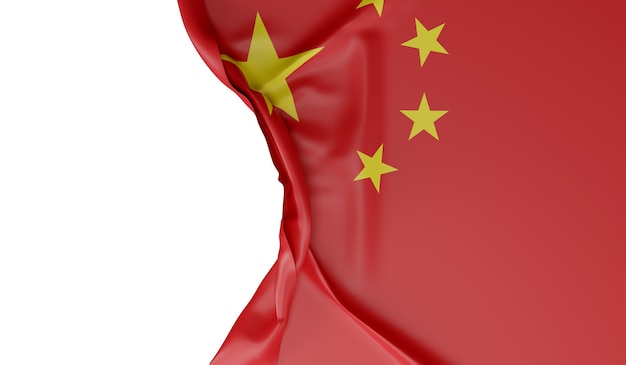 Wapperende vlag van China. 3D-rendering