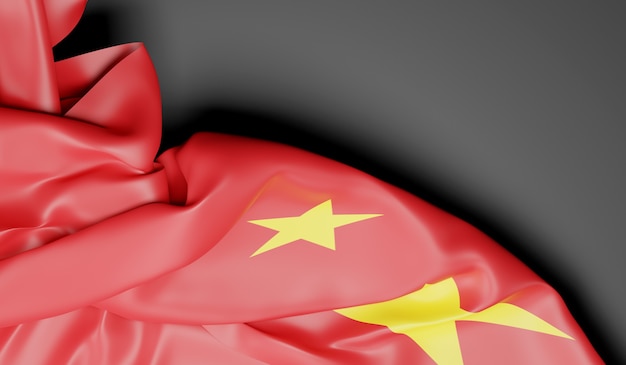 Wapperende vlag van China. 3D-rendering