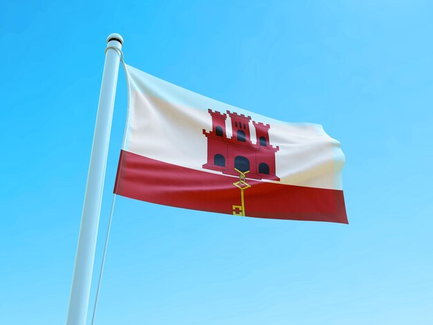 Wapperende vlag van Gibraltar