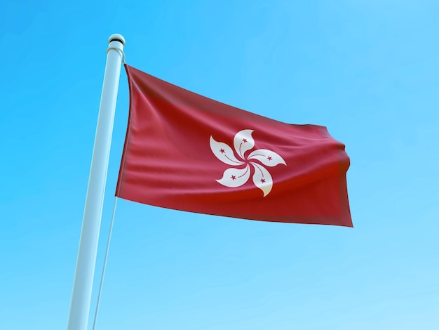 Foto wapperende vlag van hong kong stock foto