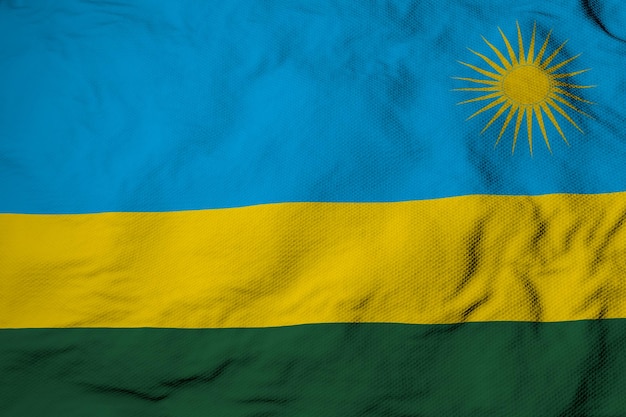 Wapperende vlag van Rwanda in 3D-rendering