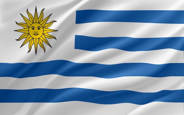 Foto wapperende vlag van uruguay 3d-vectorbanner