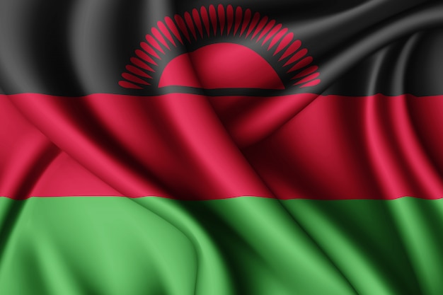 Wapperende zijden vlag van Malawi