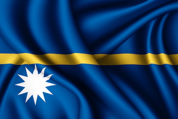 Wapperende zijden vlag van Nauru