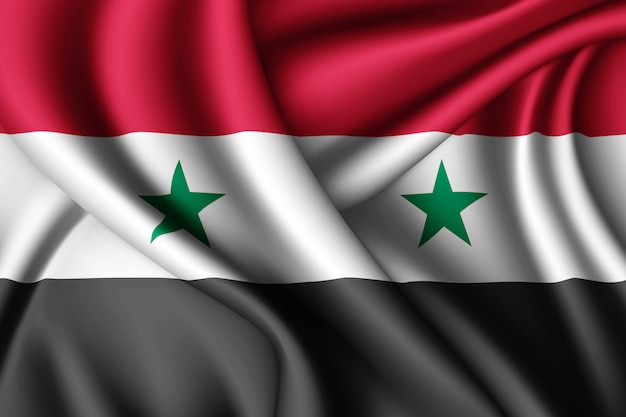 Wapperende zijden vlag van Syrië