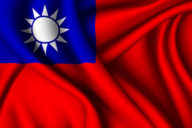 Wapperende zijden vlag van Taiwan