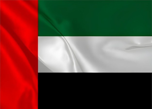 Wapperende zijden vlag van Verenigde Arabische Emiraten