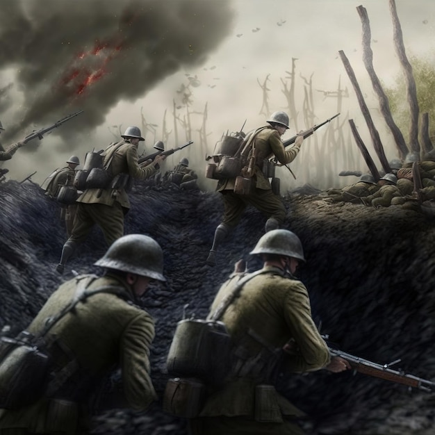 Wallpaper art soldiers infantry 11 Nov 1918 28 Jul 1914 WWI  French the first world war images for desktop section оружие  download